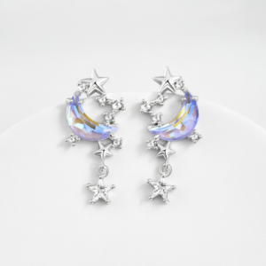 Galaxy Moon Earrings