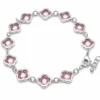 Image_1 Silver-Plated Pink Clover Crystal Bracelet