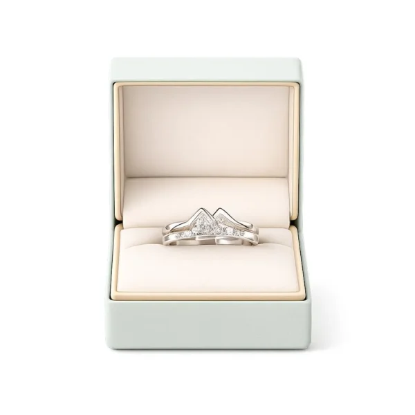 Mountain-shaped couple ring