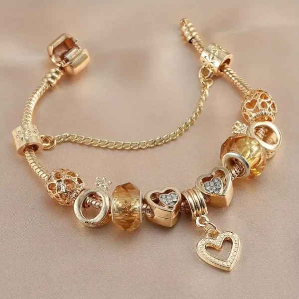 Image_1 Gold Heart Beads Bracelet DIY
