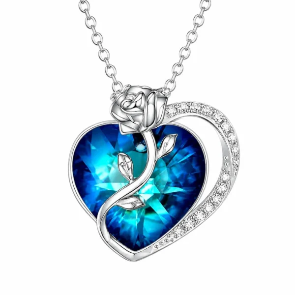 Rose diamond-set necklace