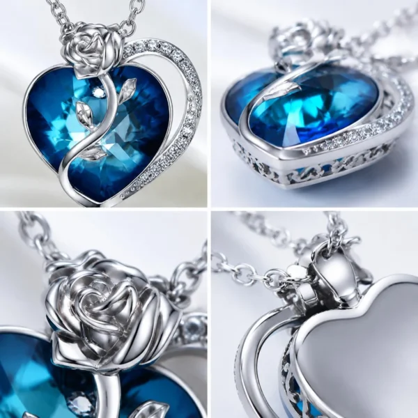 Rose diamond-set necklace