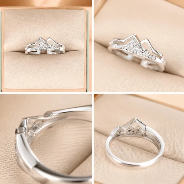 Mountain-shaped couple ring