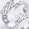 Silver cuban chain ring