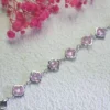 Image_4 Silver-Plated Pink Clover Crystal Bracelet