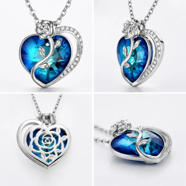 Rose diamond-set necklace