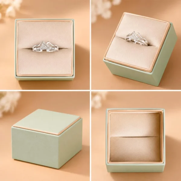 Mountain-shaped couple ring