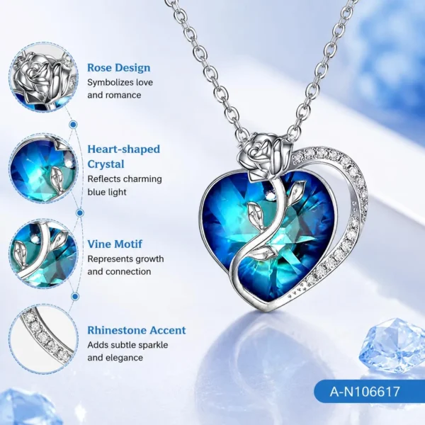 Rose diamond-set necklace