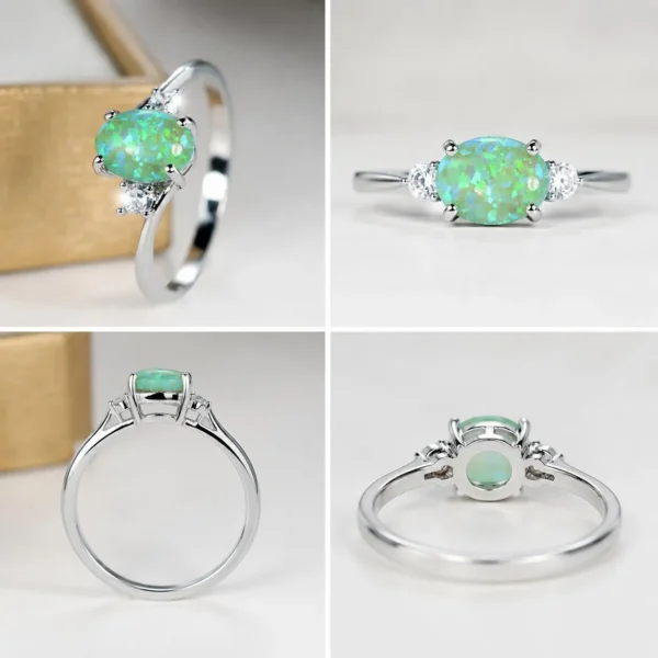 Image_5 Green opal and rhinestone inlay ring