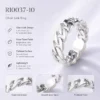 Silver cuban chain ring