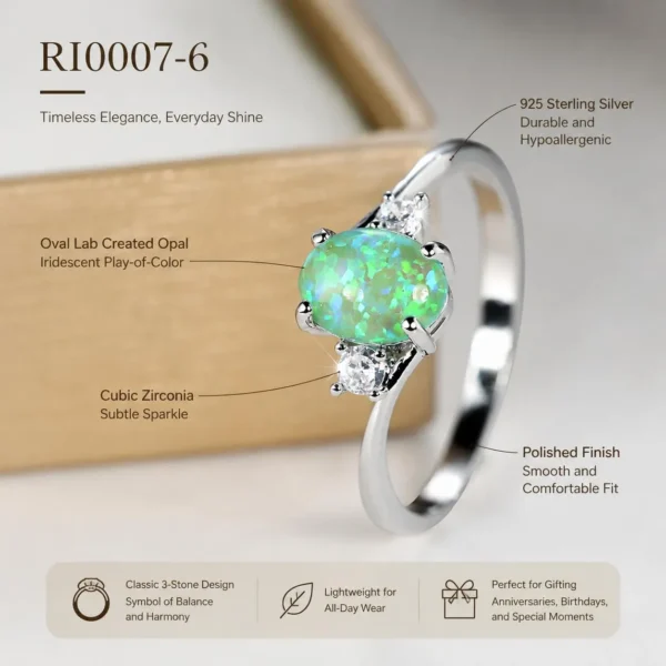 Image_6 Green opal and rhinestone inlay ring