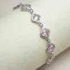 Image_8 Silver-Plated Pink Clover Crystal Bracelet
