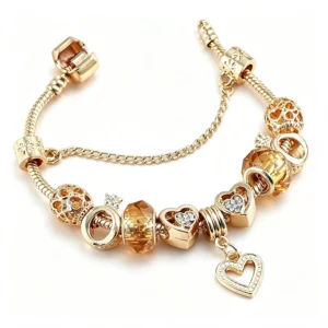 doubao_2048x2048_d6f7886a86a0 Gold Heart Beads Bracelet DIY