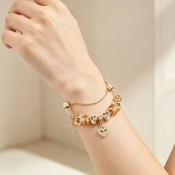 doubao_2048x2048_fb891463e0f7 Gold Heart Beads Bracelet DIY