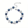 Image_1 Sparkling Blue Heart Link Bracelet