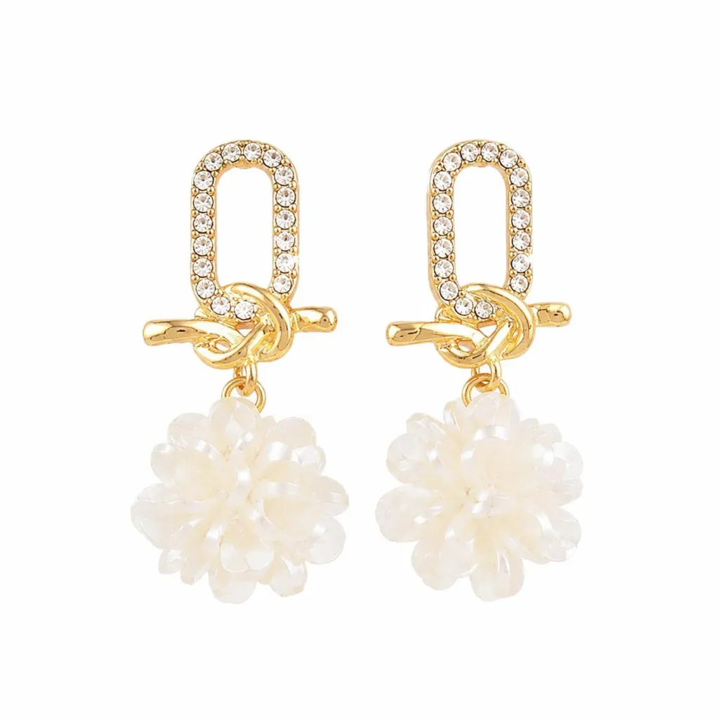 Vintage floral ball drop earrings