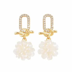 Image_1 Vintage floral ball drop earrings