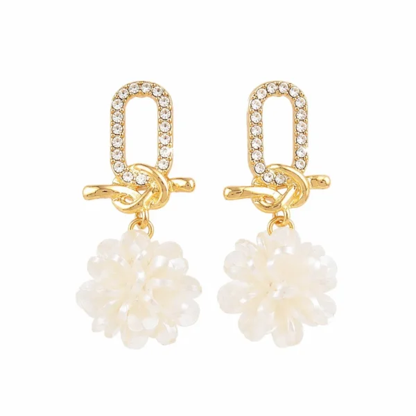 Image_1 Vintage floral ball drop earrings