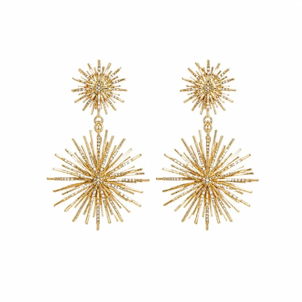 Gold sunflower earrings