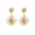 Gold sunflower earrings