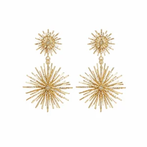 Gold sunflower earrings