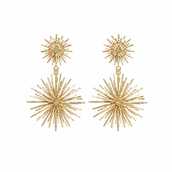 Image_1 Gold sunflower earrings