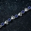 Image_2 Sparkling Blue Heart Link Bracelet