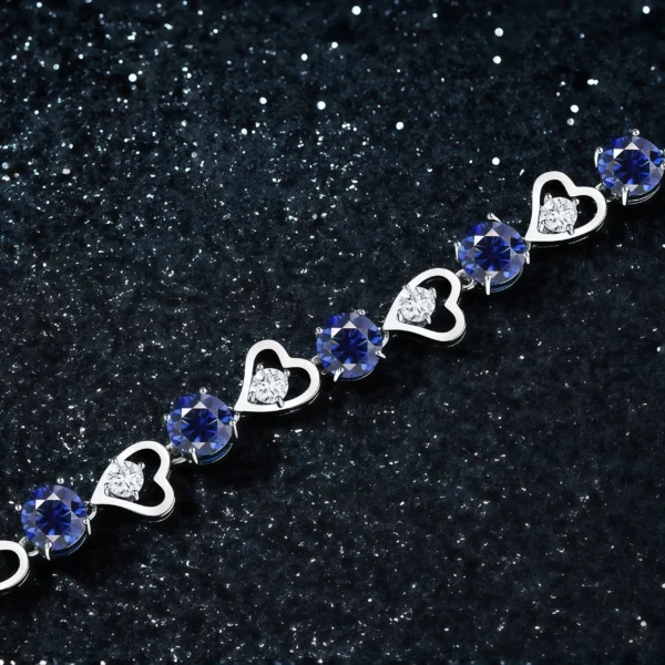 Image_2 Sparkling Blue Heart Link Bracelet