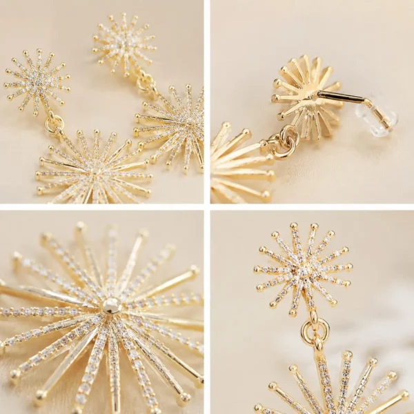 Image_3 Gold sunflower earrings
