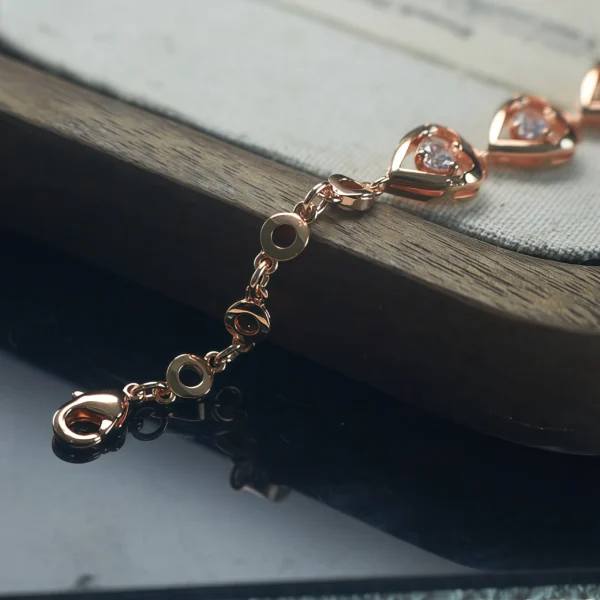 Image_4 Rose Gold Heart CZ Bracelet