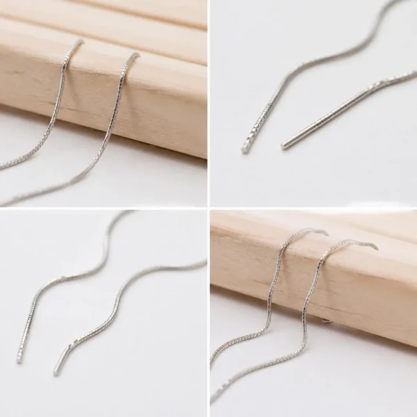 Image_4 Silver long wave tassel earrings