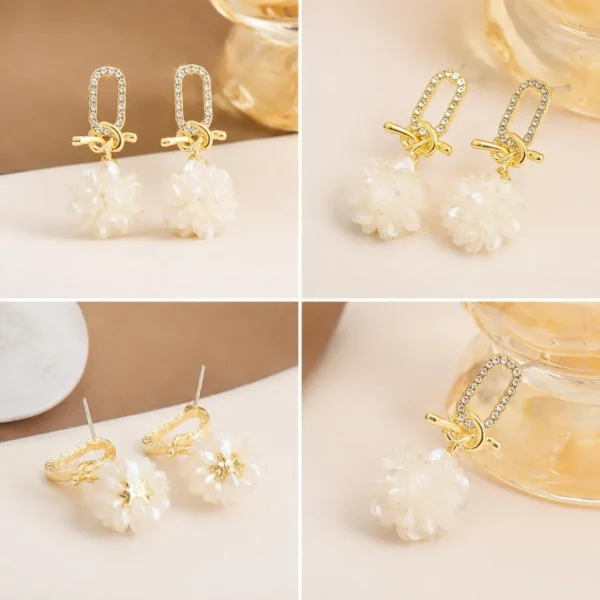 Image_4 Vintage floral ball drop earrings
