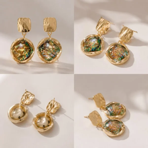 Image_4 Gold geometric square earrings