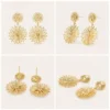 Image_4 Gold sunflower earrings