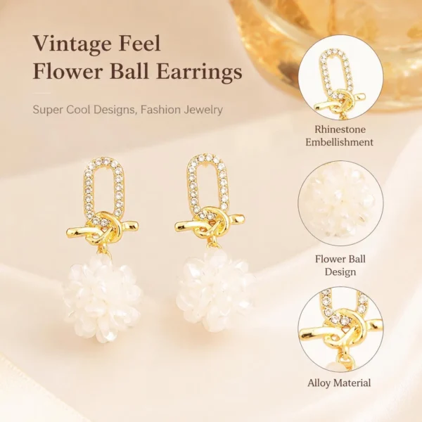 Image_5 Vintage floral ball drop earrings