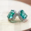 Image_6 Green Square Gemstone Stud Earrings