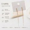 Silver needle gold long tassel earrings