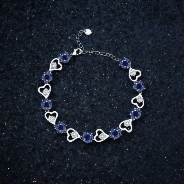 Image_6 Sparkling Blue Heart Link Bracelet