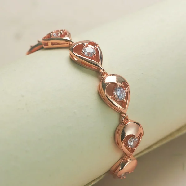 Image_7 Rose Gold Heart CZ Bracelet