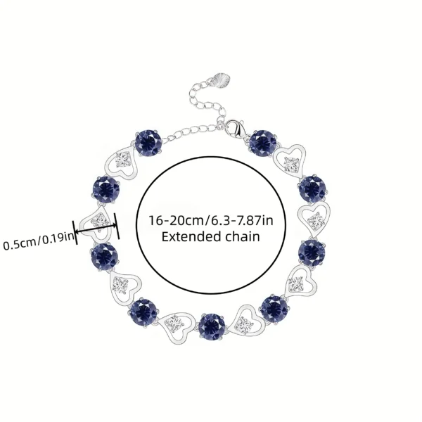 Image_8 Sparkling Blue Heart Link Bracelet